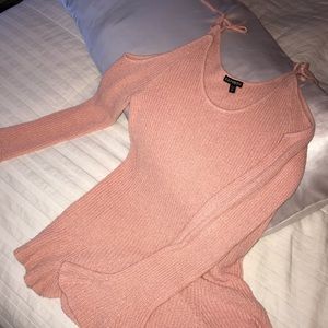 Express Pink Shoulder Cutout Sweater
